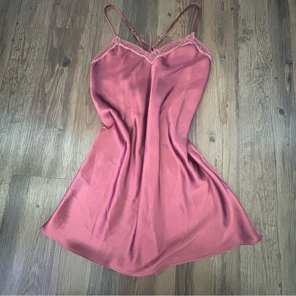 In Bloom by Jonquil Elegant Pink Satin Slip Dress Size S